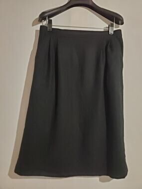Vtg BFA Classics 100% Wool Pencil Midi Skirt Size 12P Black Career Neutral Work